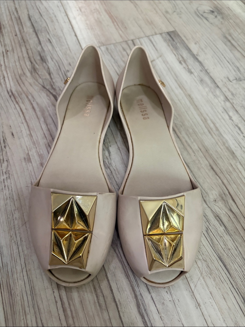Mel by Melissa golden Bow open toe flat